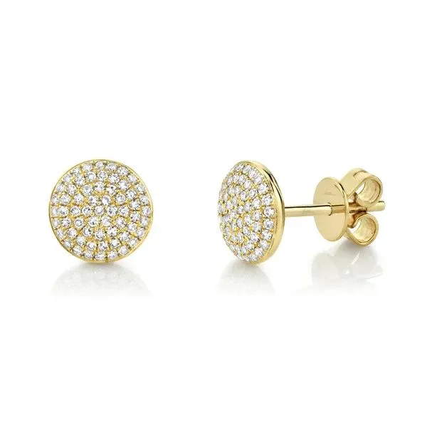 DIAMOND PAVE CIRCLE STUD EARRING Cellini Design Jewelers Orange, CT