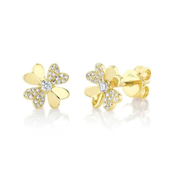DIAMOND CLOVER STUD EARRING Cellini Design Jewelers Orange, CT