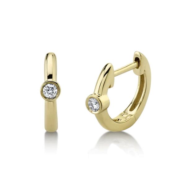 DIAMOND BEZEL HUGGIE EARRING Cellini Design Jewelers Orange, CT