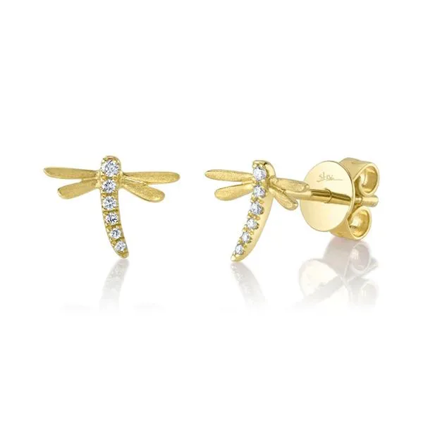 KATE COLLECTION 0.05CT DIAMOND DRAGONFLY EARRING Cellini Design Jewelers Orange, CT