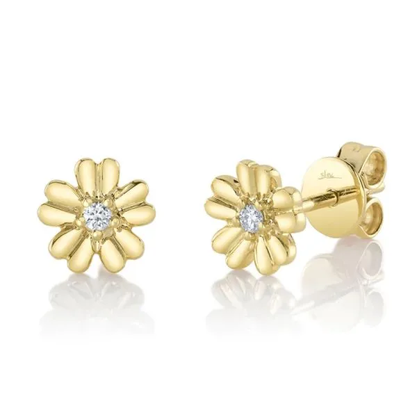 KATE 0.04CT DIAMOND FLOWER STUD EARRING Cellini Design Jewelers Orange, CT