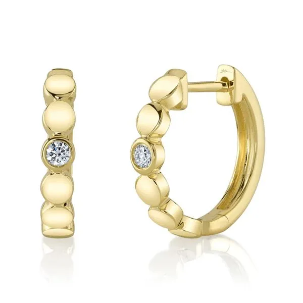 BAILEY COLLECTION DIAMOND BEZEL HOOP Cellini Design Jewelers Orange, CT
