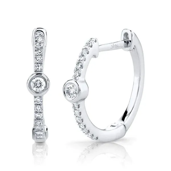 DIAMOND BEZEL HOOPS Cellini Design Jewelers Orange, CT