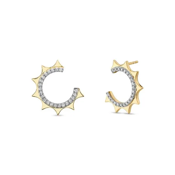Solaz Diamond Open Sun Earrings Cellini Design Jewelers Orange, CT