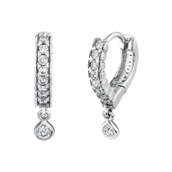 Shell Héritage Bezel Shell Diamond Drop Earrings Cellini Design Jewelers Orange, CT