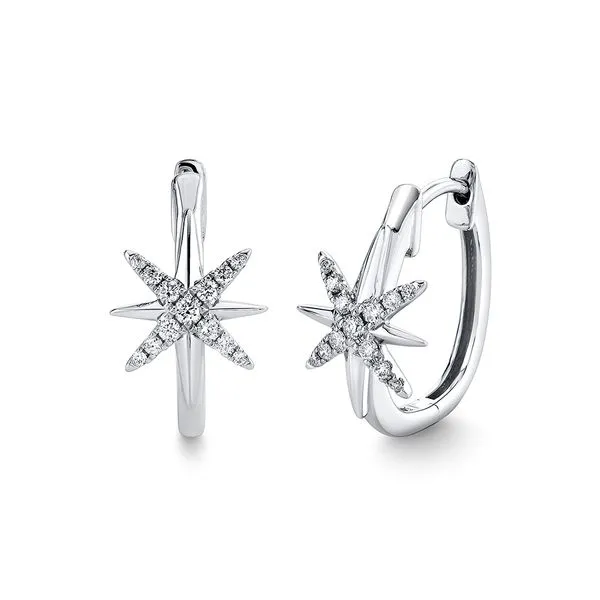Solaz Diamond Sun Burst Huggies Cellini Design Jewelers Orange, CT