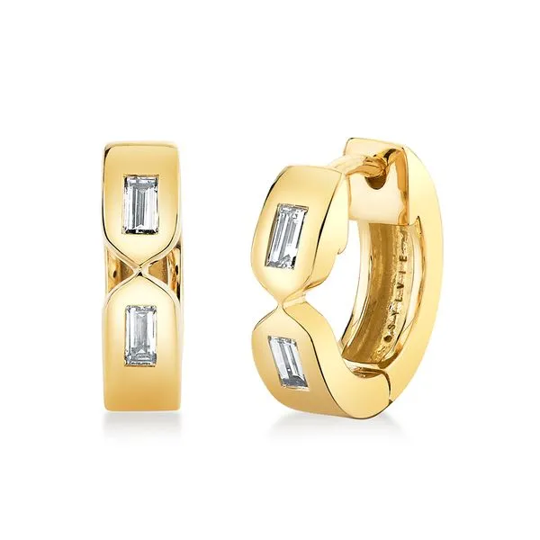 Huggie Diamond Earrings Cellini Design Jewelers Orange, CT