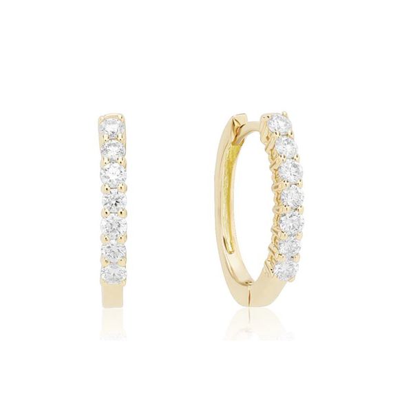 Huggie Diamond Earrings Cellini Design Jewelers Orange, CT