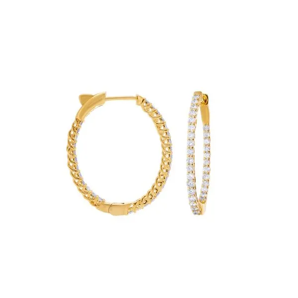 MEDIUM OVAL IN & OUT HOOPS Cellini Design Jewelers Orange, CT