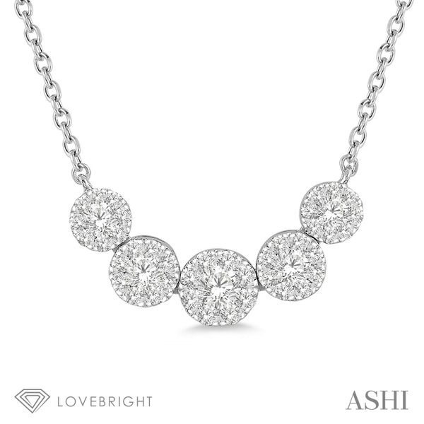 1/2 Ctw Round Cut Diamond Lovebright Necklace in 14K White Gold Cellini Design Jewelers Orange, CT