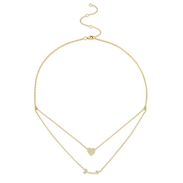 DIAMOND PAVE HEART & ARROW NECKLACE Cellini Design Jewelers Orange, CT