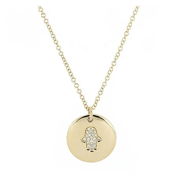 DIAMOND HAMSA DISC NECKLACE Cellini Design Jewelers Orange, CT