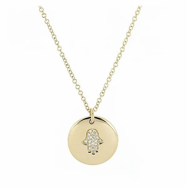 DIAMOND HAMSA DISC NECKLACE Cellini Design Jewelers Orange, CT