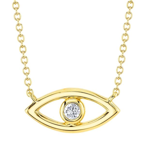 DIAMOND BEZEL EYE NECKLACE Cellini Design Jewelers Orange, CT