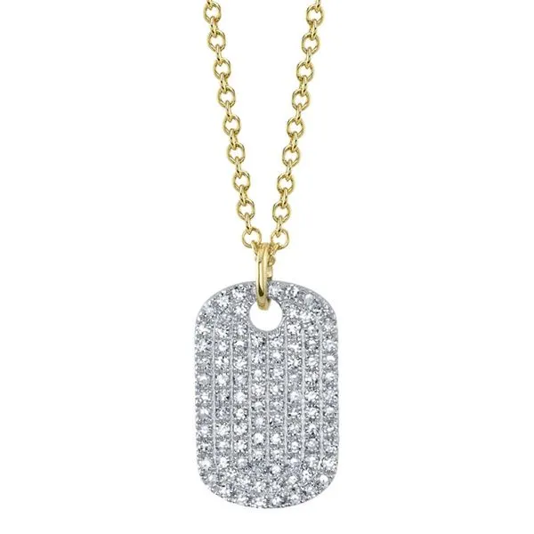 KATE 0.22CT DIAMOND PAVE DOG TAG NECKLACE