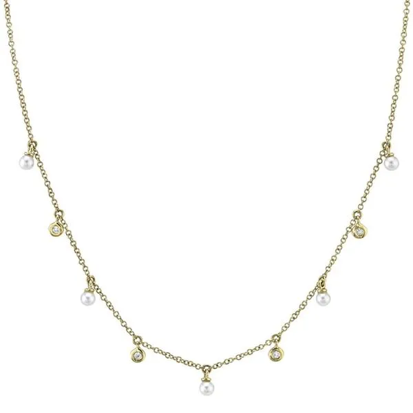 DIAMOND & CULTURED PEARL NECKLACE Cellini Design Jewelers Orange, CT