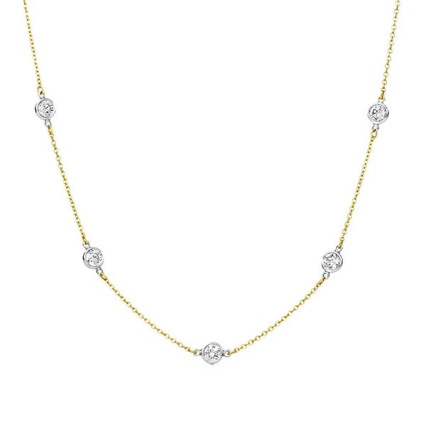 Bezel Set Diamond Necklace Cellini Design Jewelers Orange, CT