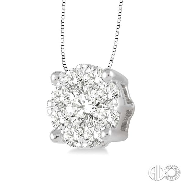 1/2 Ctw Lovebright Round Cut Diamond Pendant in 14K White Gold with Chain Cellini Design Jewelers Orange, CT