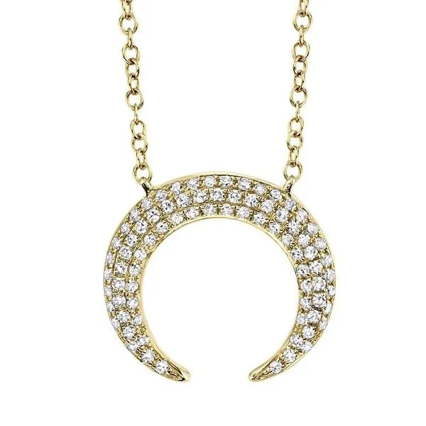 DIAMOND PAVE CRESCENT NECKLACE Cellini Design Jewelers Orange, CT