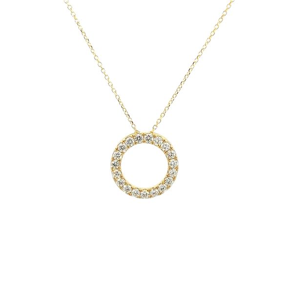 Diamond Circle Pendant Necklace Cellini Design Jewelers Orange, CT