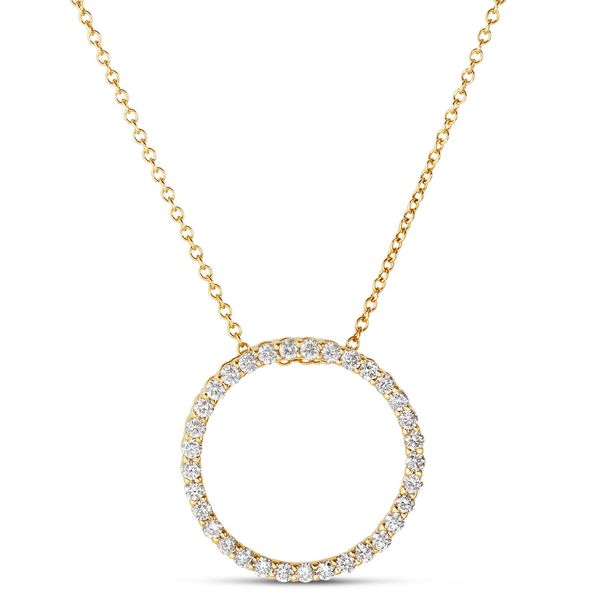 Circle Diamond Pendant Necklace Cellini Design Jewelers Orange, CT