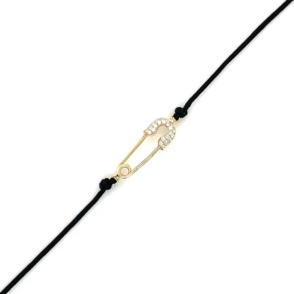 DIAMOND SAFETY PIN STRING BRACELET Cellini Design Jewelers Orange, CT