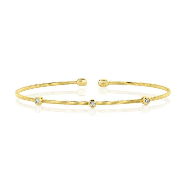 3 DIAMOND BEZEL BANGLE Cellini Design Jewelers Orange, CT