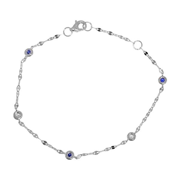 Blue Sapphire & Diamond Stataion Bracelet Cellini Design Jewelers Orange, CT