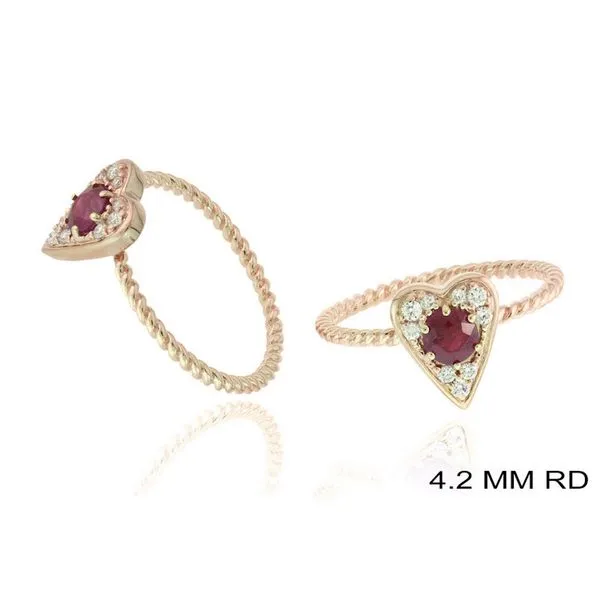 RUBY AND DIAMOND RING HEART SHAPED Cellini Design Jewelers Orange, CT