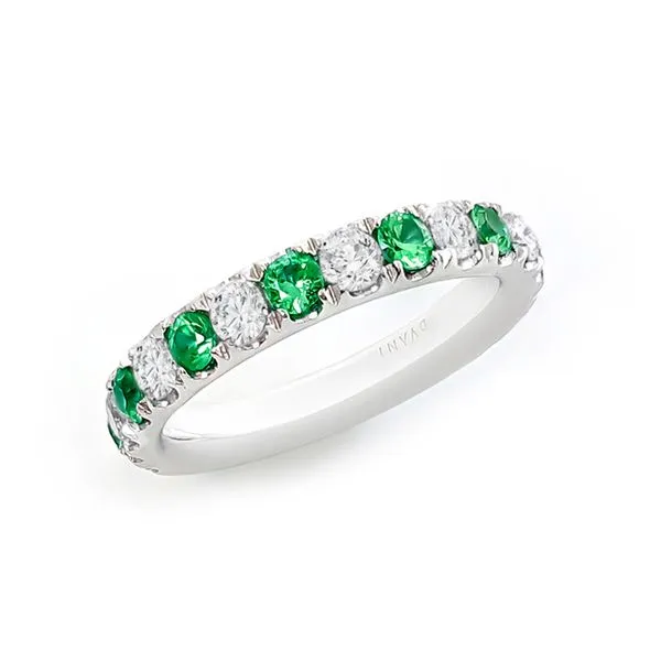 ALTERNATING ENHANCED EMERALD AND DIAMOND BAND Cellini Design Jewelers Orange, CT