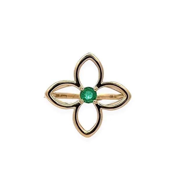 CLOVER RING WITH ENHANCED EMERALD Cellini Design Jewelers Orange, CT
