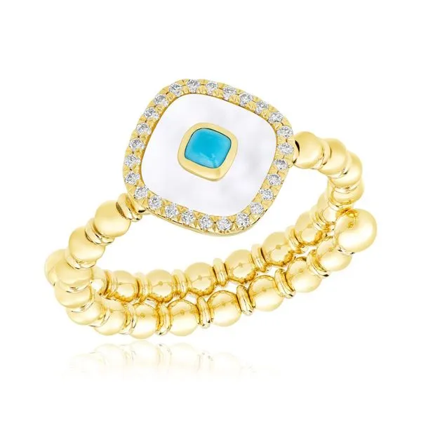 MOP & TURQUOISE FLEXIBLE RING Cellini Design Jewelers Orange, CT