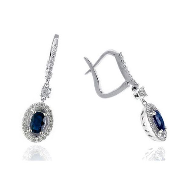SAPPHIRE & DIAMOND EARRINGS Cellini Design Jewelers Orange, CT