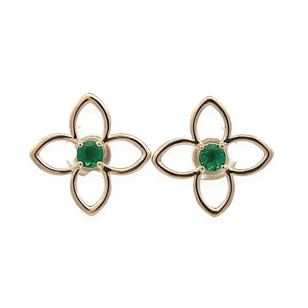 CLOVER STUDS WITH ENHANCED EMERALDS Cellini Design Jewelers Orange, CT