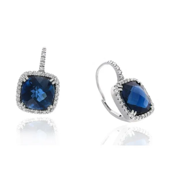 BLUE TOPAZ & DIAMOND EARRINGS Cellini Design Jewelers Orange, CT