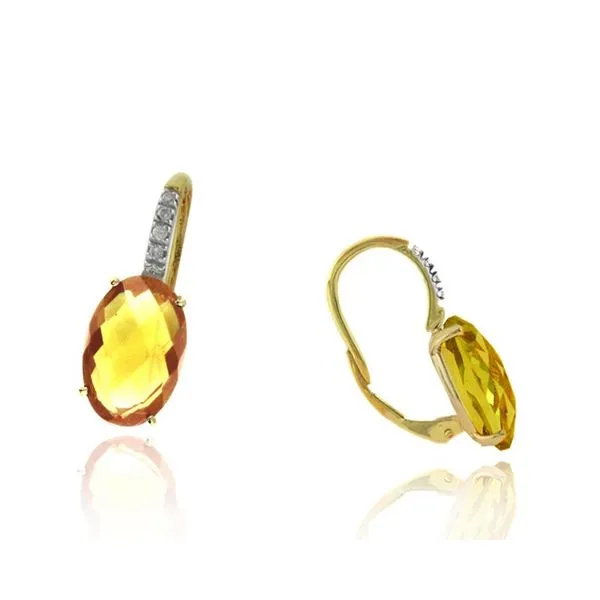 CITRINE & DIAMOND EARRINGS Cellini Design Jewelers Orange, CT