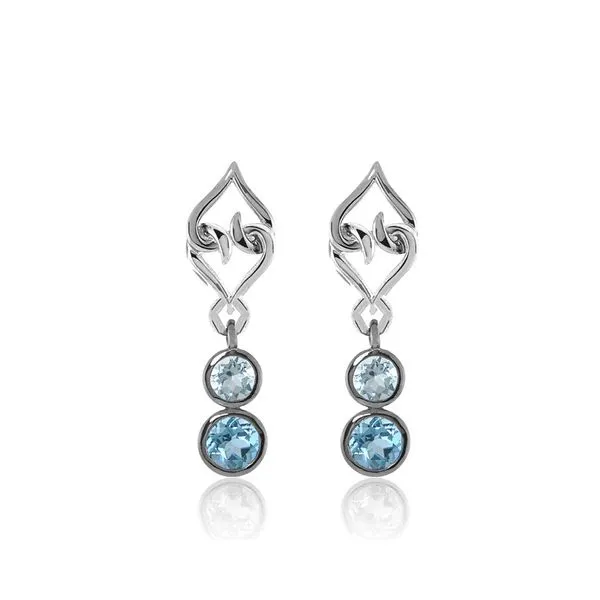 Topaz Earrings | Silver Blue Topaz Drop Earrings Cellini Design Jewelers Orange, CT