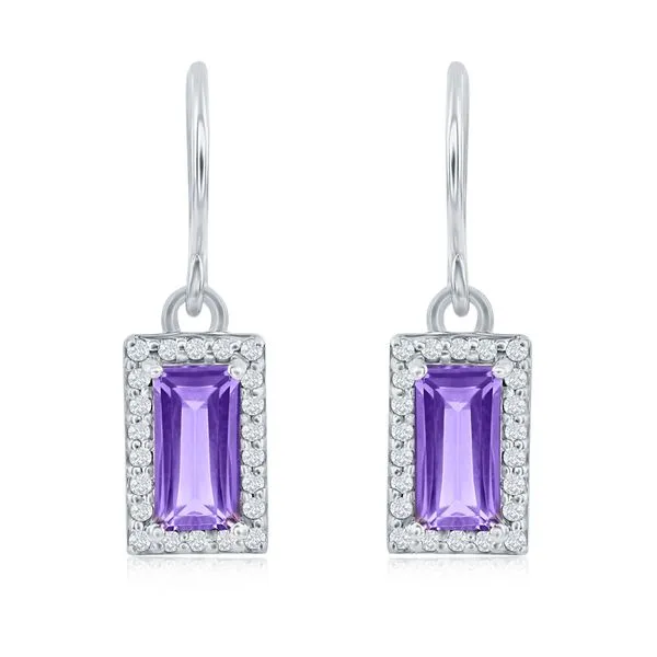 Amethyst Silver Earrings Cellini Design Jewelers Orange, CT