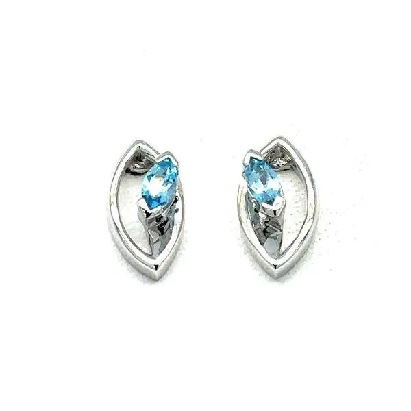 Blue Topaz Silver Earrings Cellini Design Jewelers Orange, CT