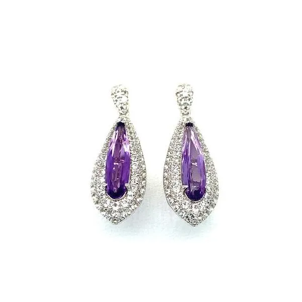 Amethyst Silver Earrings Cellini Design Jewelers Orange, CT