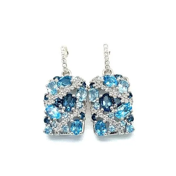 Amalfi Blue Topaz Silver Earrings Cellini Design Jewelers Orange, CT