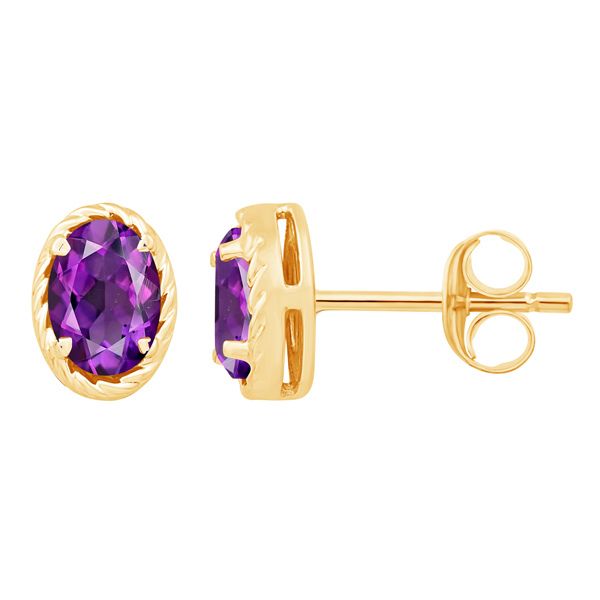AMETHYST STUD EARRINGS Cellini Design Jewelers Orange, CT