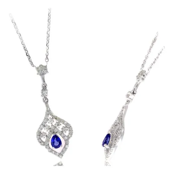 SAPPHIRE & DIAMOND PENDANT Cellini Design Jewelers Orange, CT