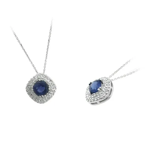 SAPPHIRE & DIAMOND PENDANT Cellini Design Jewelers Orange, CT