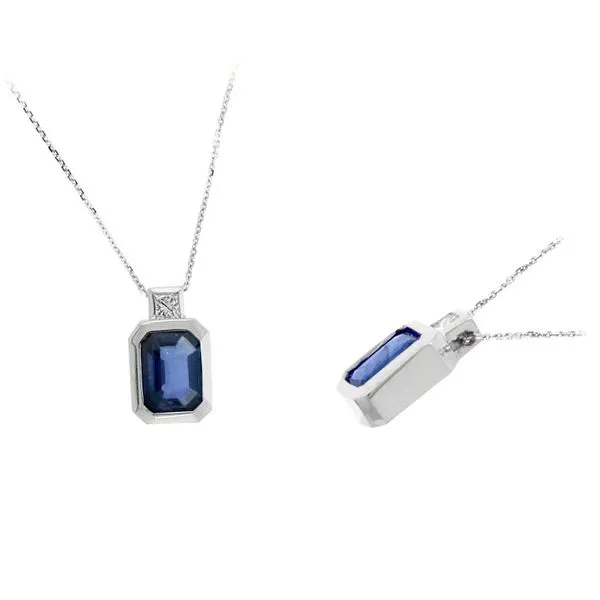 SAPPHIRE & DIAMOND PENDANT Cellini Design Jewelers Orange, CT