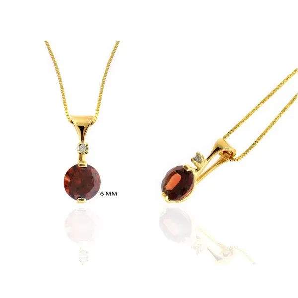 GARNET & DIAMOND PENDANT Cellini Design Jewelers Orange, CT
