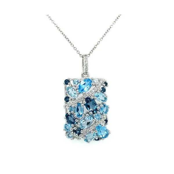Amalfi Blue Topaz Silver Pendant Cellini Design Jewelers Orange, CT