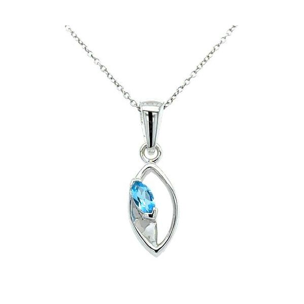 Blue Topaz Silver Pendant Cellini Design Jewelers Orange, CT