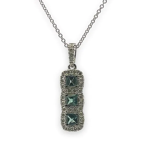 3 STONE PENDANT WITH ALEXANDRITES AND DIAMONDS Cellini Design Jewelers Orange, CT