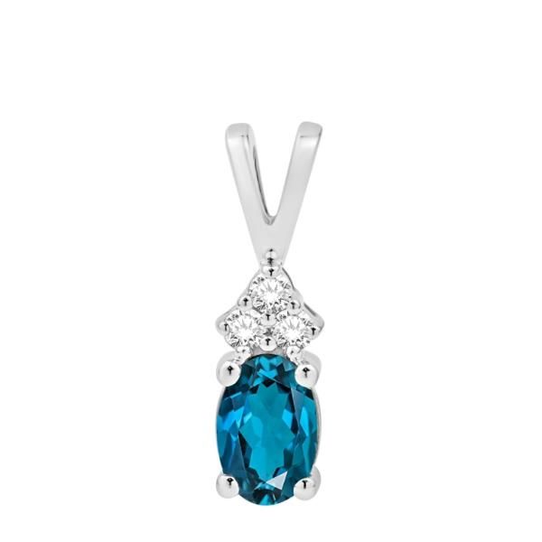 Blue Topaz and Diamond Pendant Cellini Design Jewelers Orange, CT